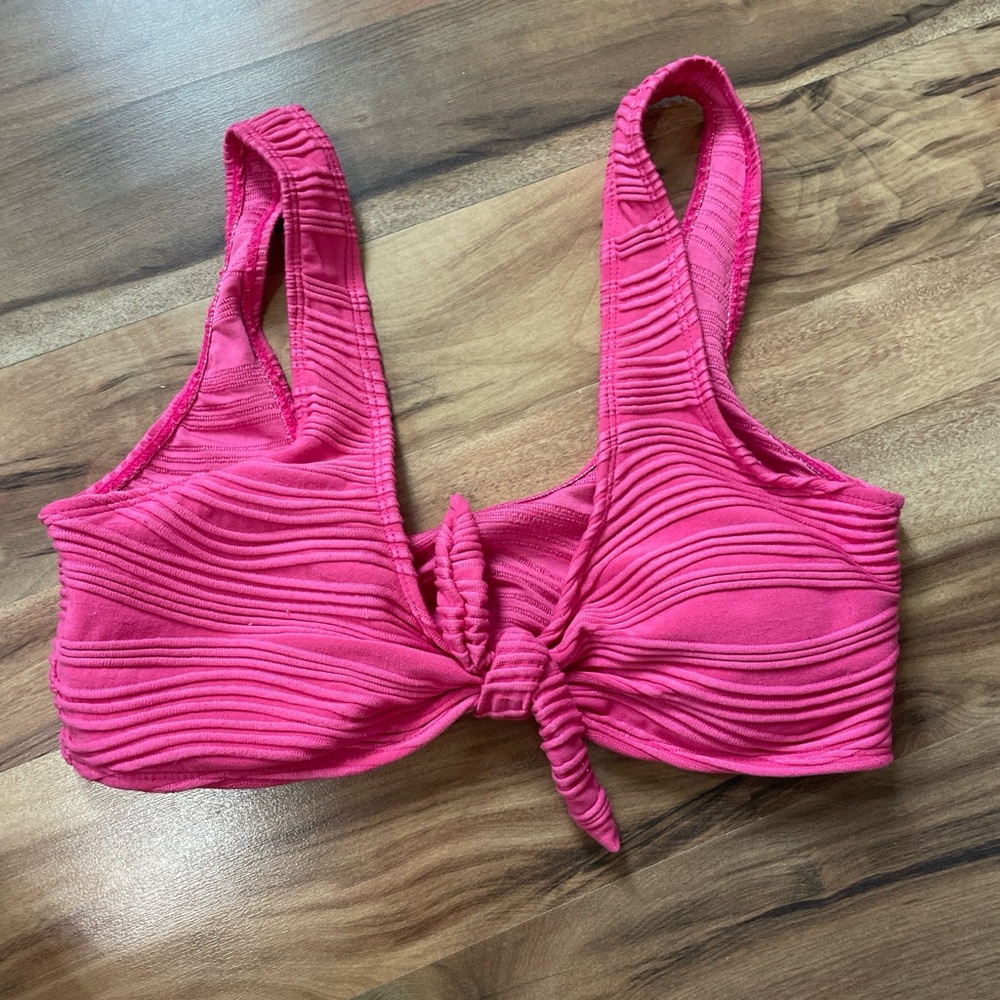 SHEIN Pink Ribbed Bikini Modern Minimalist Swimwear